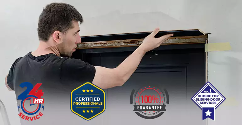 Wood Door Crack and Hole Repair in Plantation